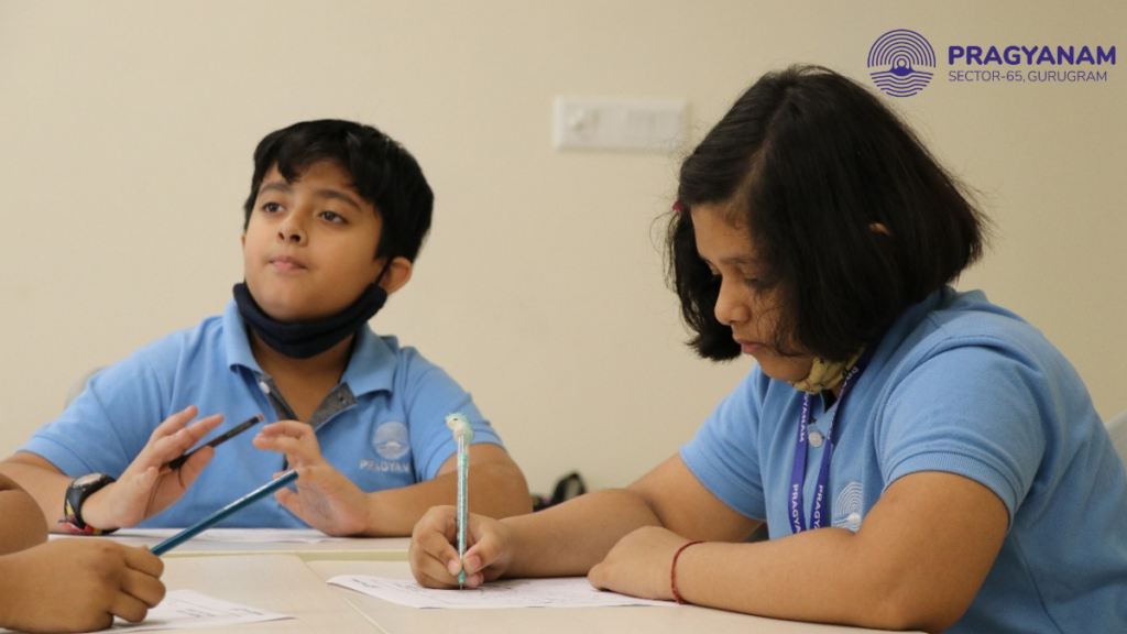 Students sitting in a classroom