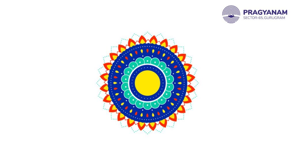 draw colorful Rangolis